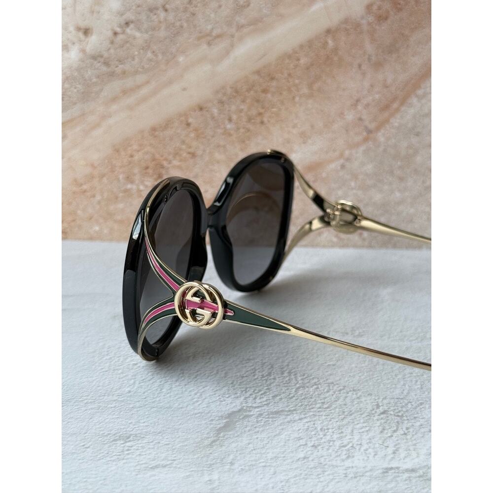 NEW Gucci GG0226SK Black Oval Oversized Sunglasses - Picture 5 of 10